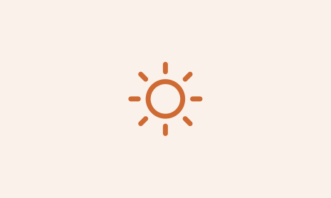 Sonne-Icon auf gelbem Hintergrund